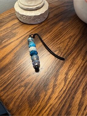 Blue Beaded Tassel Bookmark